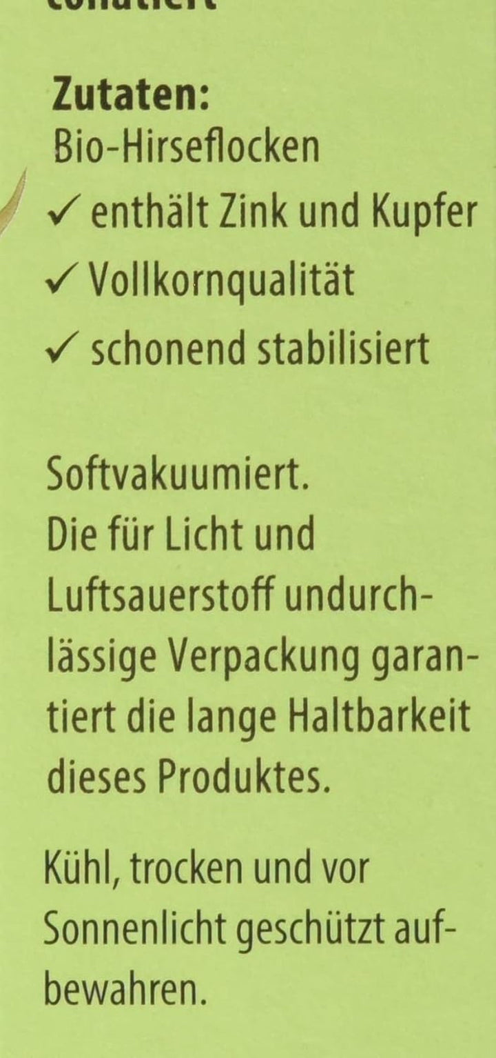 Hirse-Flocken Bio, 6Er Pack (6 X 400 G) Cereale Naty Shop