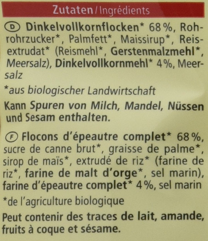 Bio Dinkel-Crunchy, 3Er Pack (3 X 750 G) Cereale Naty Shop