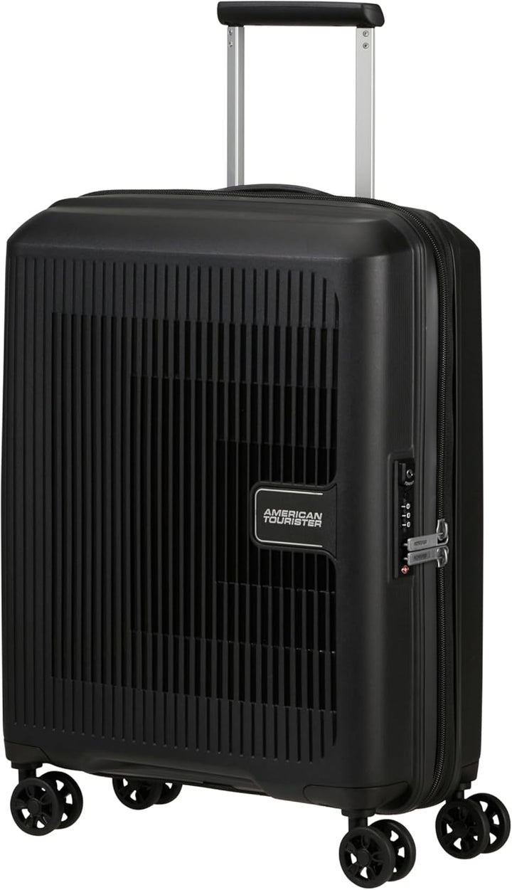 American Tourister Aerostep - Spinner L, Valiză extensibilă, 77 cm, 101.5/109 L, Portocaliu (Portocaliu aprins) Bagaje și echipament de călătorie Naty Shop Negru (negru) S (55 Cm - 36/40 L)