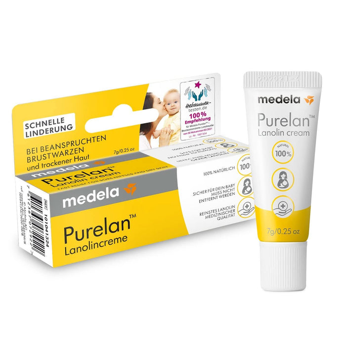 Medela Purelan 37 G Lanolincreme – Schnelle Hilfe Bei Beanspruchten Brustwarzen Und Trockener Haut – 100 % Natürlich, Hypoallergen, Dermatologisch Getestet Und Frei Von Duftstoffen Accesorii Hrana si Alaptare Bebe Naty Shop Brustwarzencreme 7G