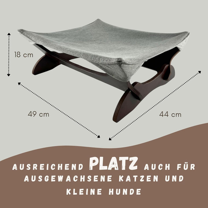 Pat lavabil pentru pisici, ca hamac, independent pentru pisici sau pat pentru câini mici, loc de dormit pentru animale de companie (maro)