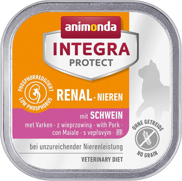 Animonda INTEGRA PROTECT Hrană umedă pentru pisici Sensitive Pure Pork (16 X 100G), recomandată de veterinari pentru alergii alimentare, hrană dietetică dezvoltată de veterinari pentru pisici adulte