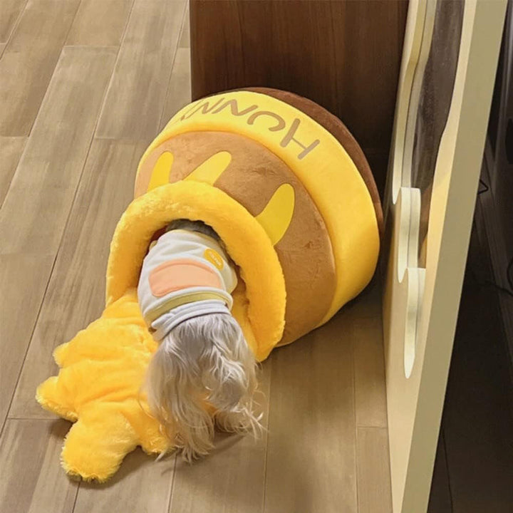 Pat pentru pisici, peșteră pentru pisici, pat de pluș pentru pisici, pat de pluș pentru pisici, cuib de pisică cu miere, pentru pisici mici