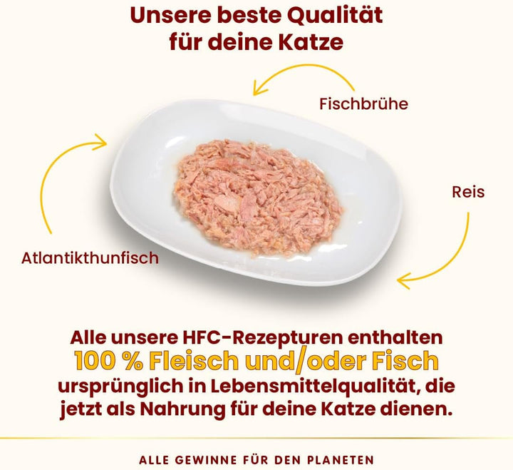 Almo Nature HFC Natural - Hrană umedă pentru pisici adulte - ton de Atlantic - calitate umană, fără gluten și monoproteină - 6 X 70G