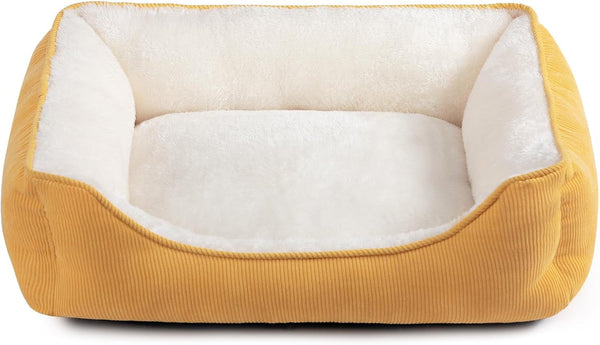 Pat pentru pisici, pat pentru câini mici, pat pentru animale de companie pentru pisici și căței, pat moale pentru animale de companie, pernă respirabilă pentru animale de companie, galben (55 * 45 * 15cm)