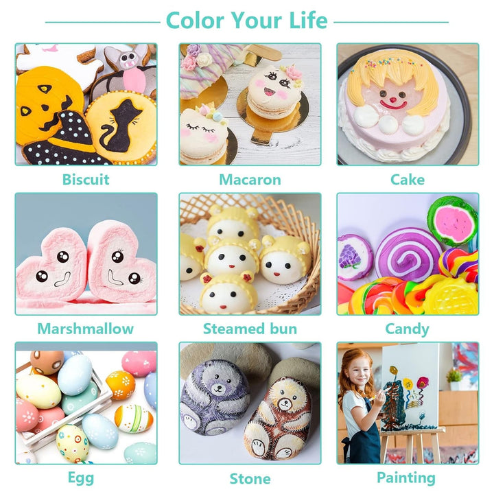 Pixuri de colorant alimentar pentru copt, 12 pixuri de colorant alimentar pentru fondant, pixuri alimentare comestibile, ouă de Paște DIY pentru ziua de naștere pentru decorare, pixuri de colorant alimentar gourmet pentru prăjituri, fursecuri, deserturi