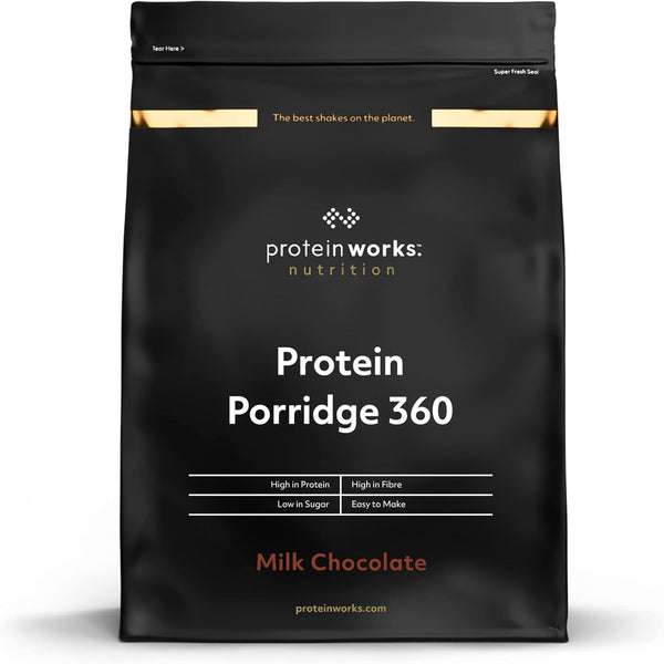 Protein Works - Protein Porridge 360 | Mit Zusätzlichen Vitaminen & Mineralien | Proteinreiches Frühstück | Kalorienarme Haferflocken | 6 Servings | Milchschokolade | 500G Cereale Naty Shop Default Title
