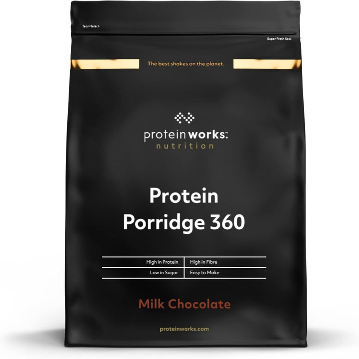 Protein Works - Protein Porridge 360 | Mit Zusätzlichen Vitaminen & Mineralien | Proteinreiches Frühstück | Kalorienarme Haferflocken | 6 Servings | Milchschokolade | 500G Cereale Naty Shop Default Title