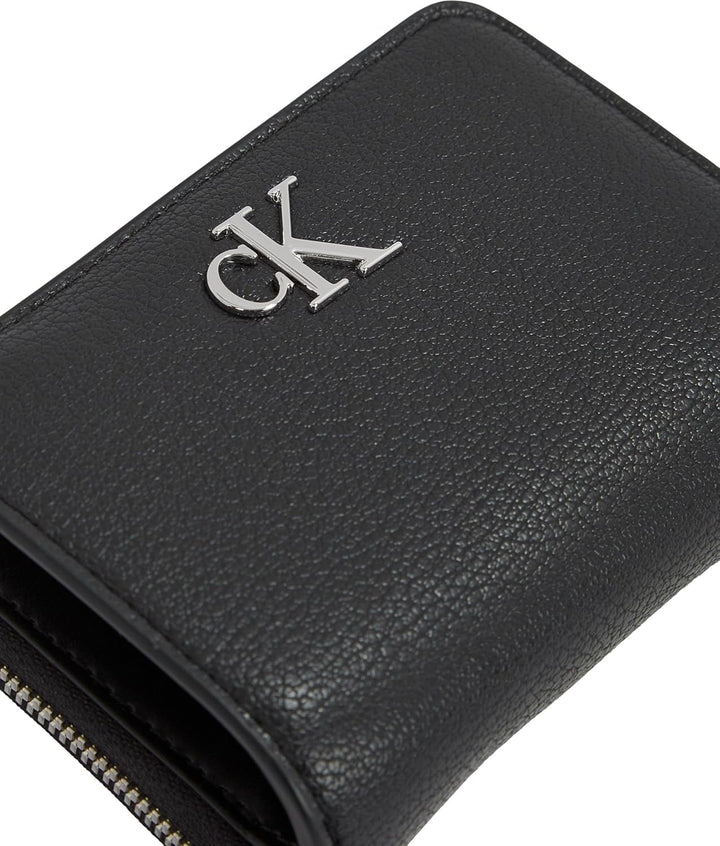 Calvin Klein doamnelor portofel Minimal Monogram Zip Around Klein, negru (negru), o mărime Portofel Femei Naty Shop
