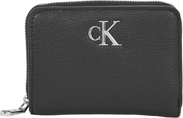 Calvin Klein doamnelor portofel Minimal Monogram Zip Around Klein, negru (negru), o mărime Portofel Femei Naty Shop Titlu implicit