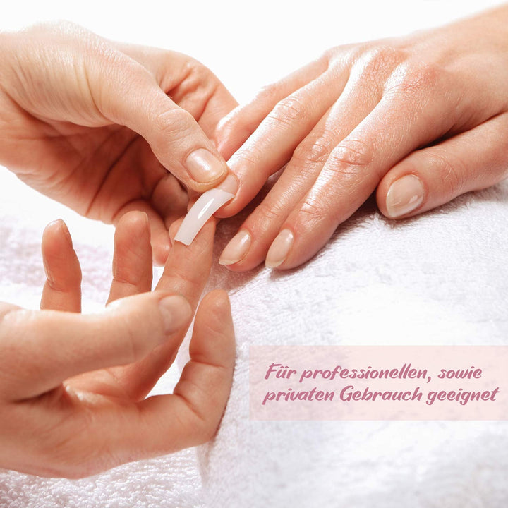 ® Unghii artificiale pentru lipire 500 bucăți Unghii false - Unghii stabile pentru unghii cu gel - Unghii cu calitate de studio (culoare naturală)