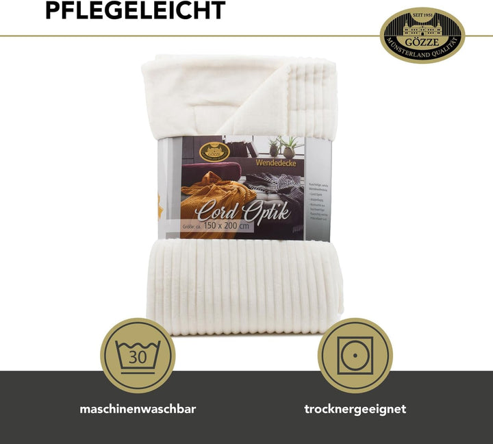 Covor de living Gözze în aspect de catifea, 150 X 200 cm, lână albă, 40067-00-150200 Paturi si Cuverturi Besuche den GÃ¶zze-Store