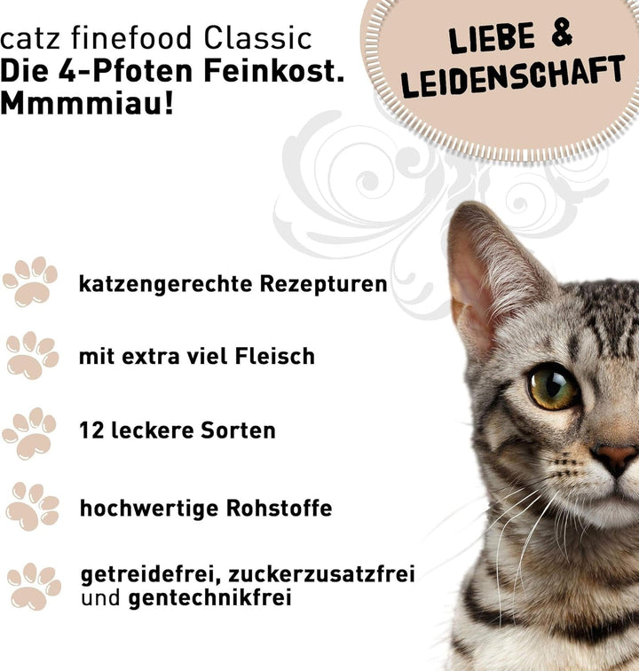 Catz Finefood N° 25 Chicken & Tuna Deli Hrană umedă pentru pisici, rafinată cu dovleac și măceșe, pungă de 16 X 85G