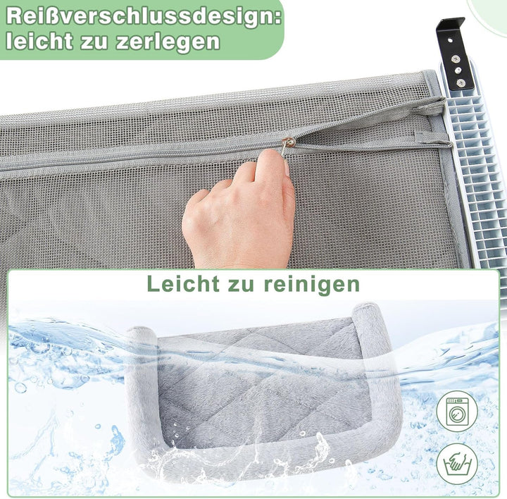 GUUSII HOME Șezlong încălzitor Pisici Șezlong pentru pisici Balcon Pat pentru pisici Pentru marginea patului Șezlong suspendat cu încălzire Pat suspendat Hamac Radiator Pisici Șezlong încălzitor Pisici 55 * 38cm Capacitate 18Kg (Gri, S)