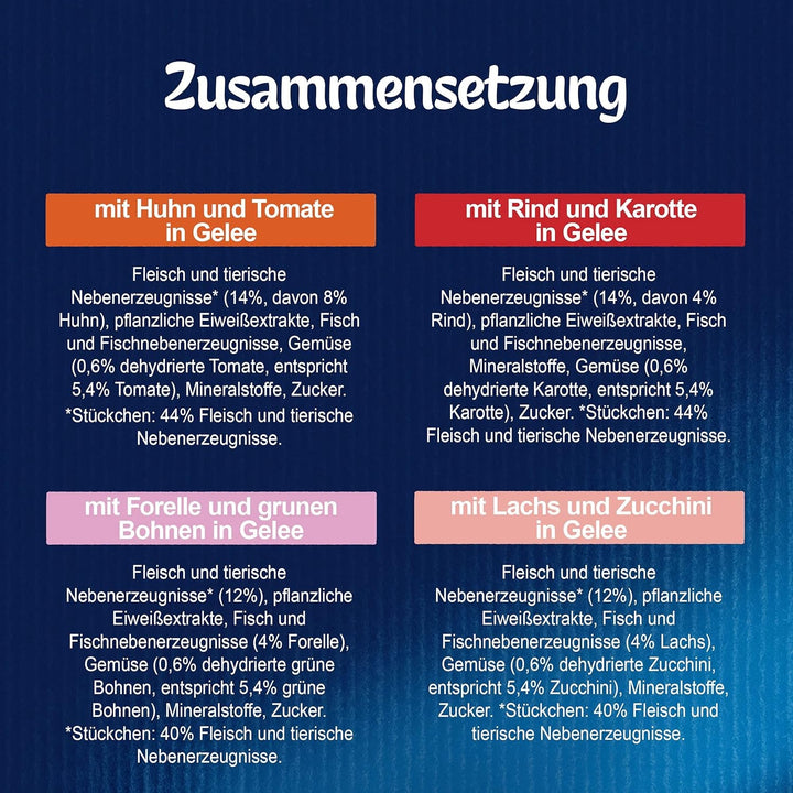 FELIX Sensations Hrană umedă pentru pisici Crunchy în jeleu, amestec de varietăți, pachet de 6 (6 X 10 pungi a 85G)