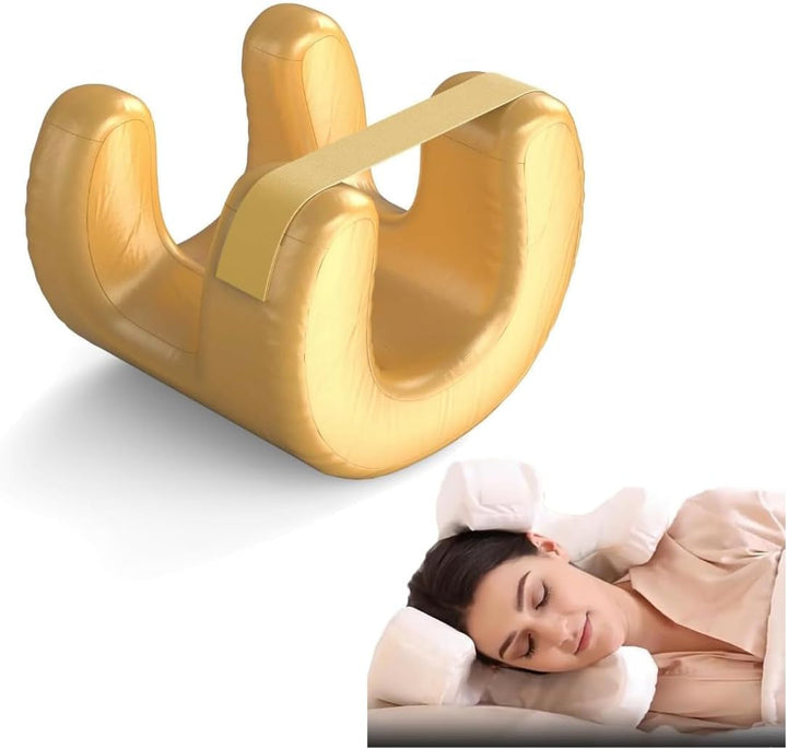 Pernă de frumusețe, pernă antirid, pernă ortopedică de sprijin pentru gât, pernă de frumusețe anti-îmbătrânire, pernă din spumă de memorie, pernă de sprijin pentru gât, pentru a menține ridurile faciale, pernă de dormit (negru) Perne ortopedice cervicale Naty Shop Aur