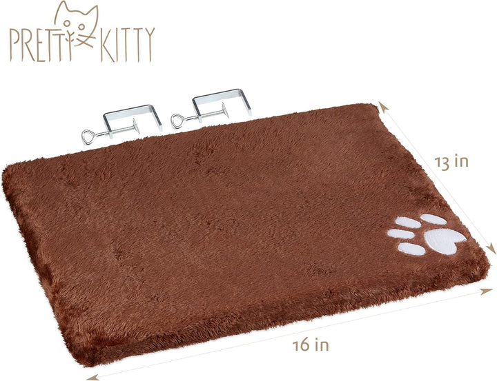 Pat de fereastră pentru pisică Pretty Kitty 32X41Cm: Pat pufos pentru pisică de pe pervaz, Pat pufos premium pentru pisică, Pat pentru pisică de pe pervaz - Lavabil, Pat pentru pisică de pe pervaz