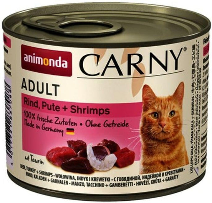 Animonda Carny Adult Hearty Variation (12 X 400 G), hrană umedă pentru pisici adulte, hrană umedă cu 100% ingrediente din carne proaspătă, hrană pentru pisici fără cereale și zahăr