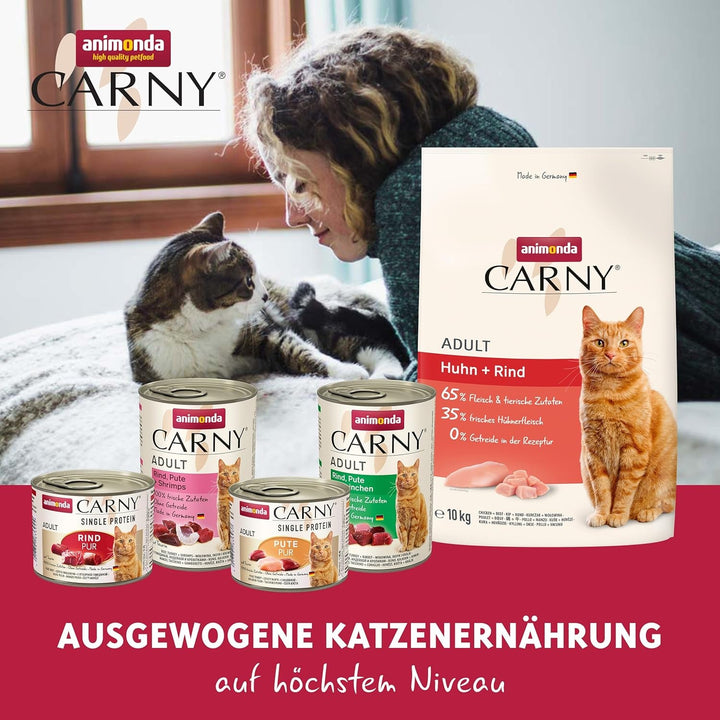 Animonda Carny Kitten Beef, Veal + Chicken (12 X 85 G), hrană umedă pentru pisoi în creștere, hrană pentru pisici fără cereale și zahăr, hrană umedă pentru pisici cu 100% ingrediente proaspete
