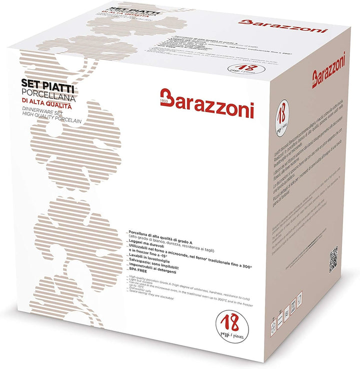 Barazzoni 82000625, Set veselă, 18 piese, 6 persoane, gri, porțelan Seturi vesela masa Naty Shop