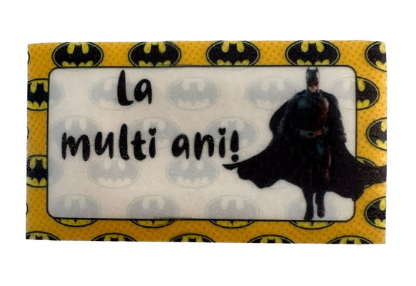 Decoratiune comestibila din zahar, Batman - "La multi ani!" Nati Shop
