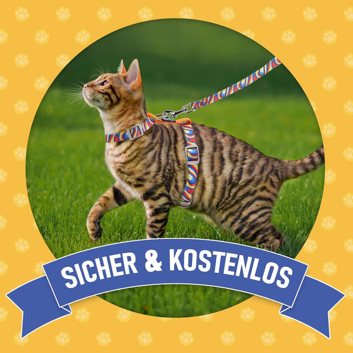 Supet Cat Harness And Leash, vestă pentru pisici rezistentă la izbucniri pentru pisici mici și mari, gulere reglabile pentru pisici, hamuri și lese pentru plimbare, ham ușor pentru pisoi