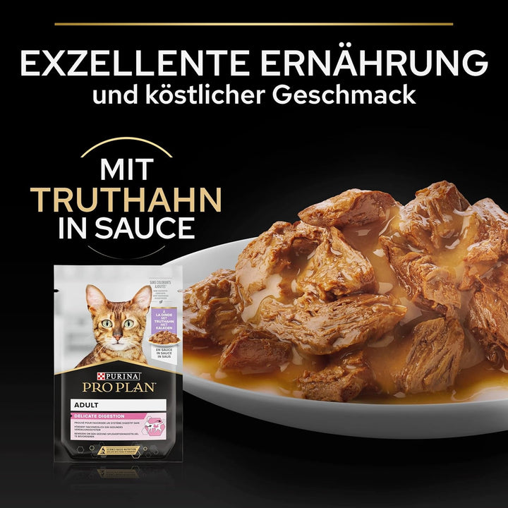 Pro Plan Cat Delicate Nutri Savour Hrană umedă pentru pisici, cu curcan, pachet de 26 (26 X 85 G)