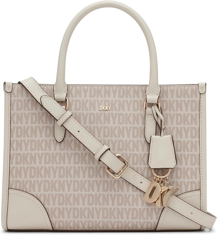 DKNY Femeii Perri Satchel cu Logo Charm, o mărime Genti Femei Naty Shop Cânepă / Pebble