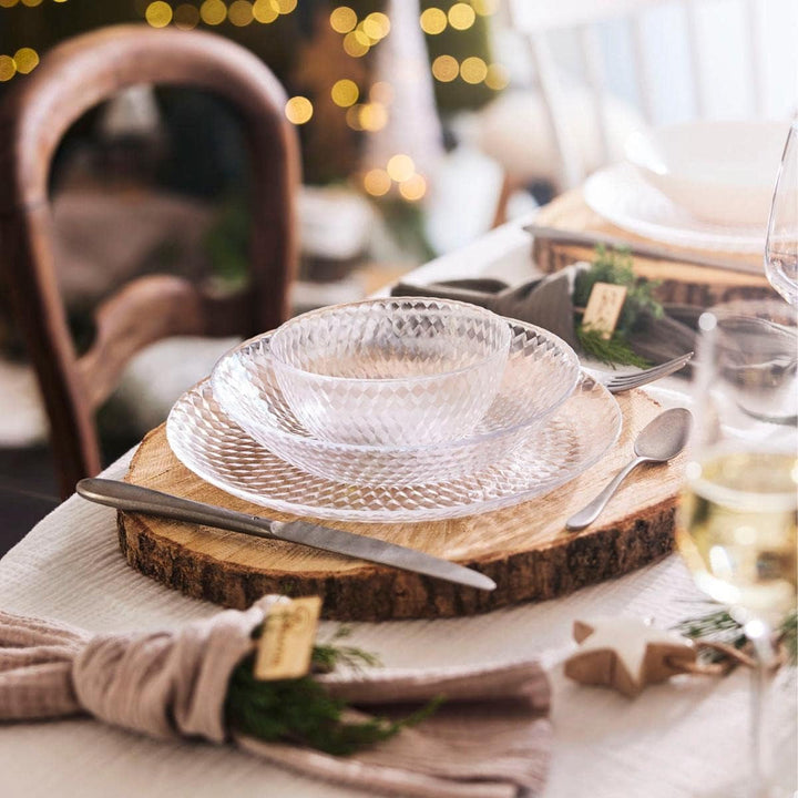 Pampille Set veselă transparentă din sticlă, 18 piese - 6 persoane, transparent Seturi vesela masa Naty Shop