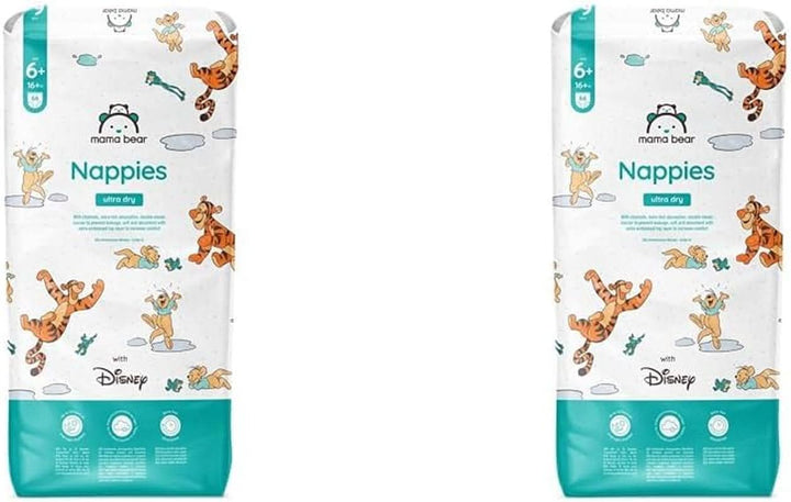Scutece Mama Bear Disney Ultra Dry mărimea 4 (8-14 kg), alb, 84 bucăți (1 pachet) Naty Shop Mărimea 6+ (16+ kg) (pachet de 2) Pachet individual
