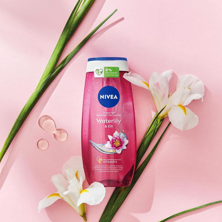 NIVEA Waterlily & Oil, Gel de duș cu parfum proaspăt de nufăr, pH neutru, 250 ml Duș și baie Naty Shop