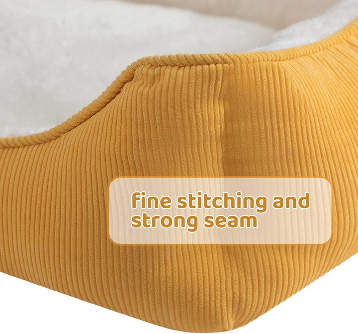 Pat pentru pisici, pat pentru câini mici, pat pentru animale de companie pentru pisici și căței, pat moale pentru animale de companie, pernă respirabilă pentru animale de companie, galben (55 * 45 * 15cm)