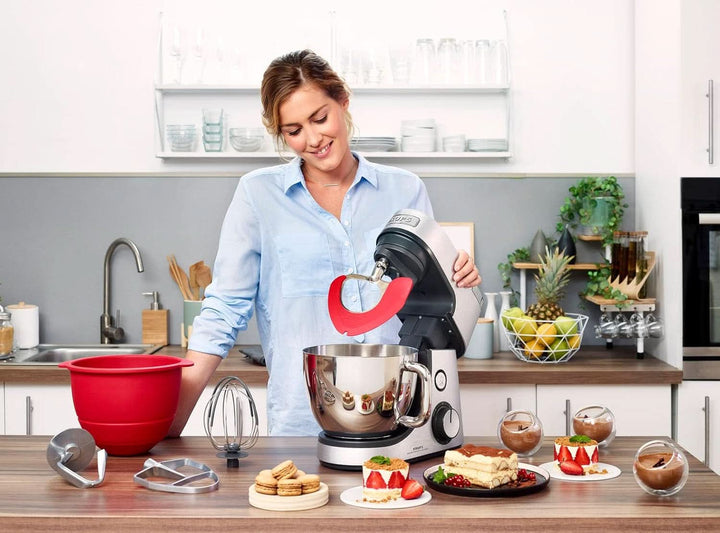 Robot de bucătărie Krups KA631D Master Perfect Gourmet | 1100 wați | 8 viteze | Bol din oțel inoxidabil de 4,6 litri | 5 accesorii: set de coacere, bol flexibil, unitate de mărunțire | oțel inoxidabil periat Mama si Copilul Naty Shop