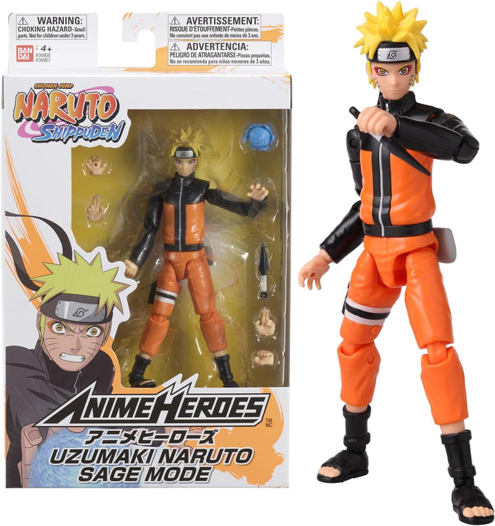 Bandai - Anime Heroes - Naruto Shippuden - Anime Hero Figures 17 Cm - Kakashi Hatake - Licență oficială - Figura articulată Kakashi - 36903 Action figures Naty Shop Naruto Modul Hermit