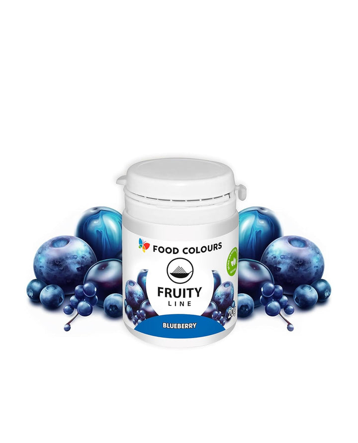 Coloranți alimentari pudră colorant natural Fruity Line BLUEBERRY 20G pudră colorantă naturală pentru creme glazură burete aluat sub formă de pudră colorant alimentar pentru băuturi jeleuri