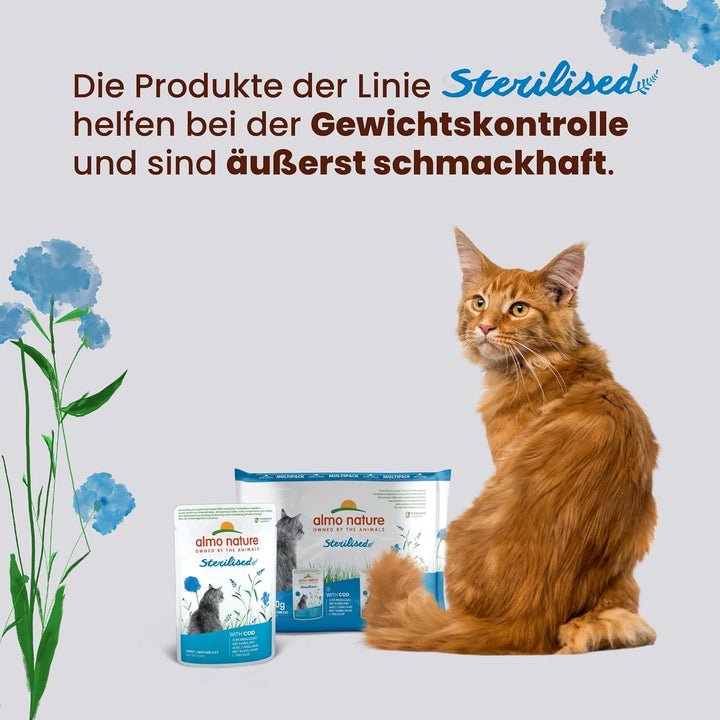 Almo Nature Holistic Sterilised - Hrană umedă pentru pisici sterilizate - cu pui - 70G, pachet de 30