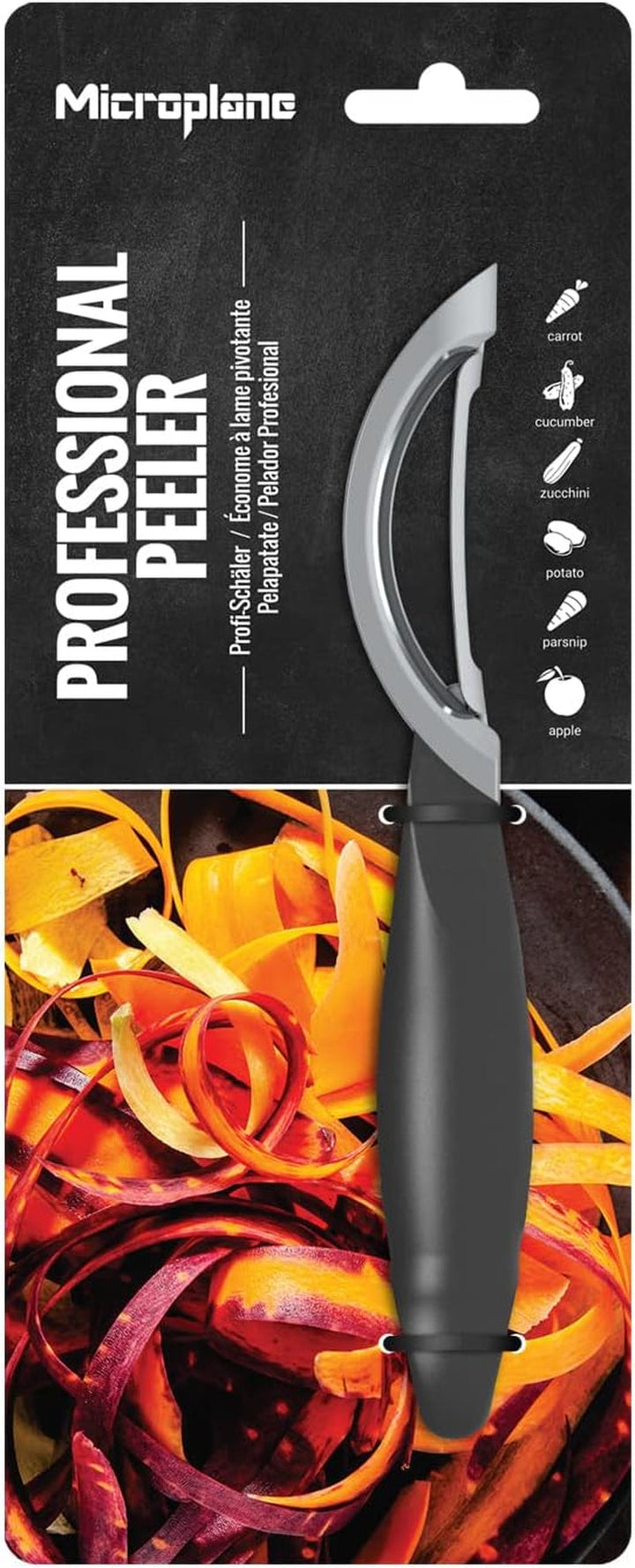 Decojitor profesional Microplane cu lamă dublă din oțel inoxidabil, ambidextru Peeler Naty Shop