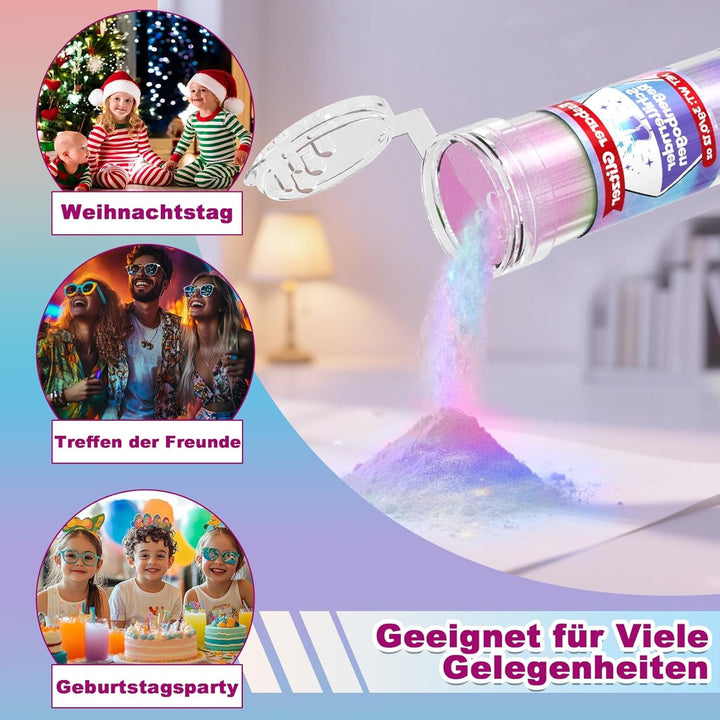 Sclipici comestibil pentru băuturi și prăjituri - 15 culori colorant alimentar pudră (3g/culoare) | Sclipici comestibil fără schimbare de aromă | Ideal pentru cocktailuri, prăjituri, deserturi și decorațiuni pentru copt