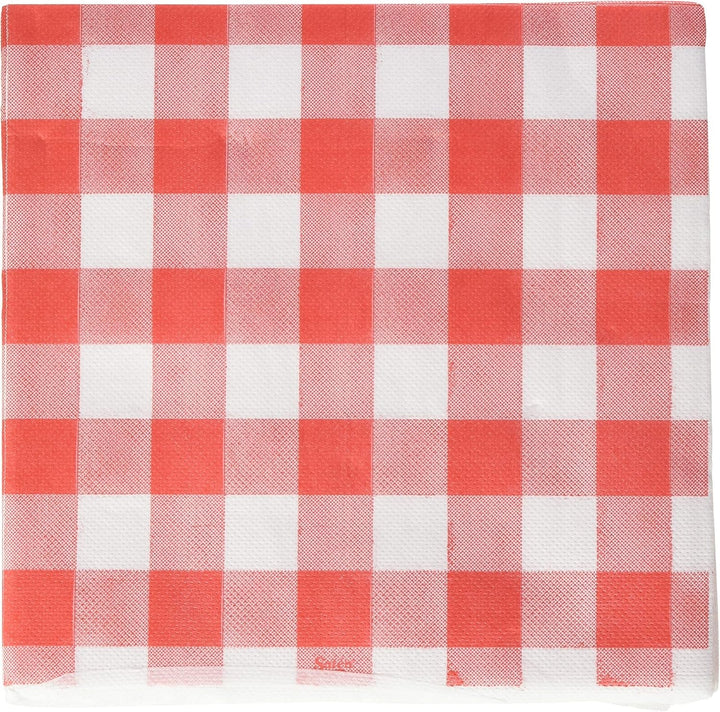 Șervețele Pro 40 X 40, 2 straturi, 1/4 fold, 50 șervețele, punta-punta, carouri, roșu