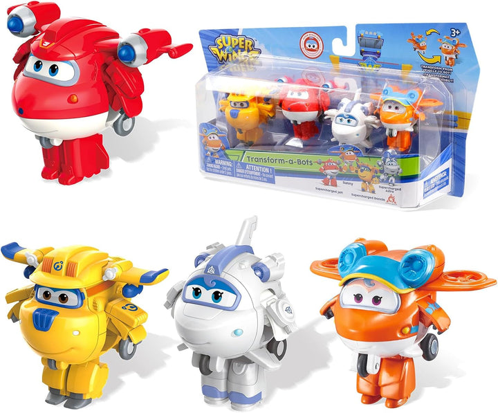 Super Wings Transform-A-Bots World Airport Crew - Seria 1 - Crew Collector's Pack - 15 figuri de jucărie - Figuri de 5,1 cm Action figures Naty Shop S5-4 Pachet