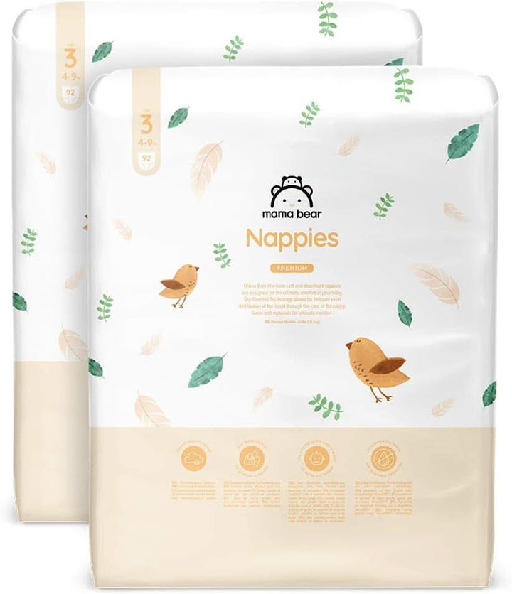Mama Bear Premium scutece, mărimea 2 (3-6 kg), alb, 168 bucăți (2 pachete de 84) Mama si Copilul Naty Shop Größe 3 (184 Stück)