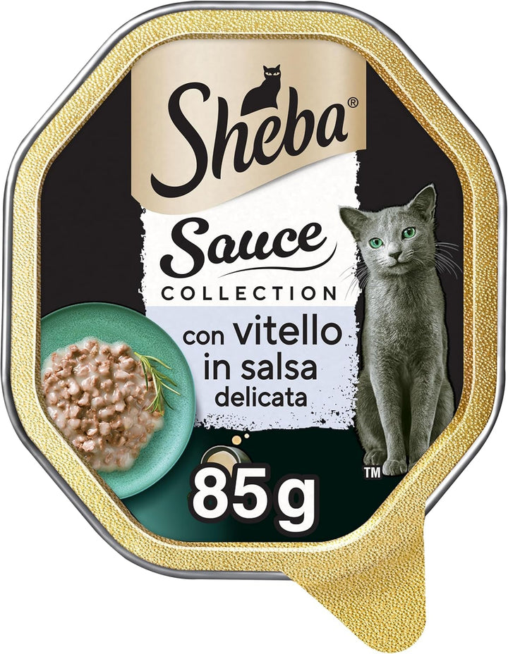 Sheba Sauce Collection in Sauce, hrană pentru pisici cu vițel în sos fraged, 85 G - 22 boluri