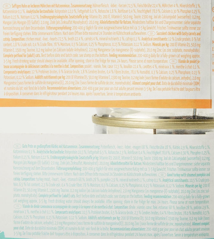 Mjamjam - Hrană umedă premium pentru pisici - Mono Pack I - cu pui și curcan, pachet de 6 (6 X 200 G), fără cereale și cu multă carne