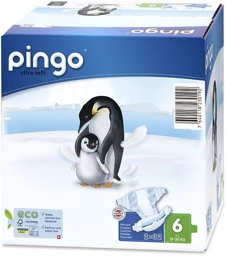 Pingo Ultrasoft, scutece ecologice, diverse marimi Mama si Copilul Naty Shop 6, 15-30 Kg, 64 scutece