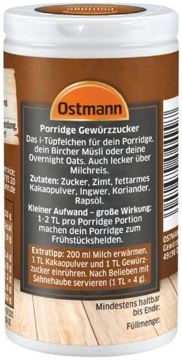 Ostmann Gewürze – Porridge Gewürzzucker, Aromatischer Mix Mit Zimt & Kakao, Zum Würzen Von Oatmeal, Milchreis Und Anderen Süßen Spezialitäten, Vegan, 60 G (Verpackungsdesign Kann Abweichen) Cereale Naty Shop