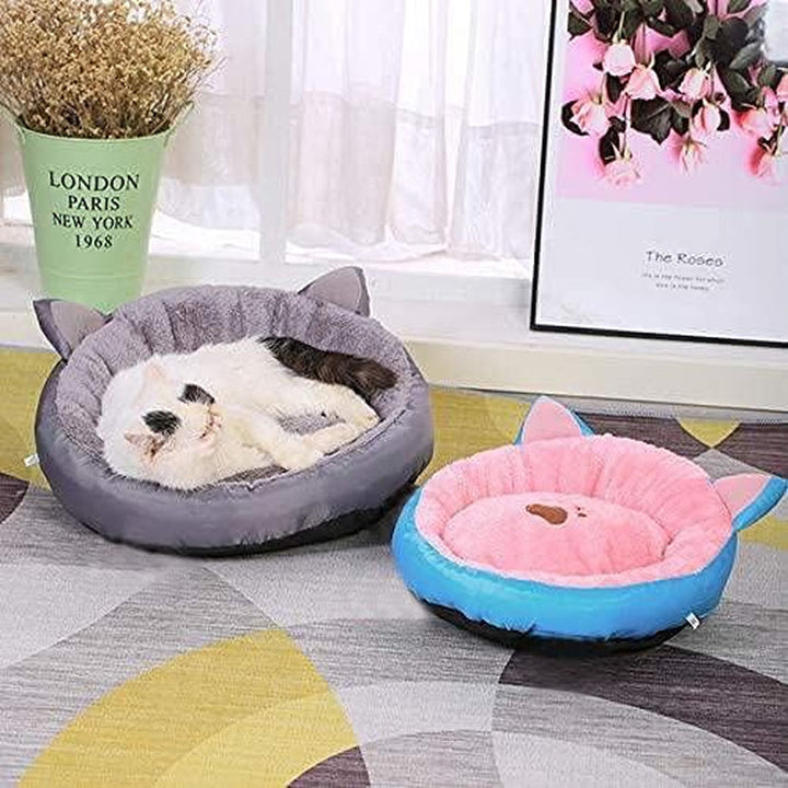 Pat lavabil pentru câini Queta, pat pentru pisici. Coș rotund în formă de ureche de pisică, pat cald pentru animale de companie, pat pentru pisici, saltea de dormit pentru pisici, pat pentru animale de companie. (Gri)