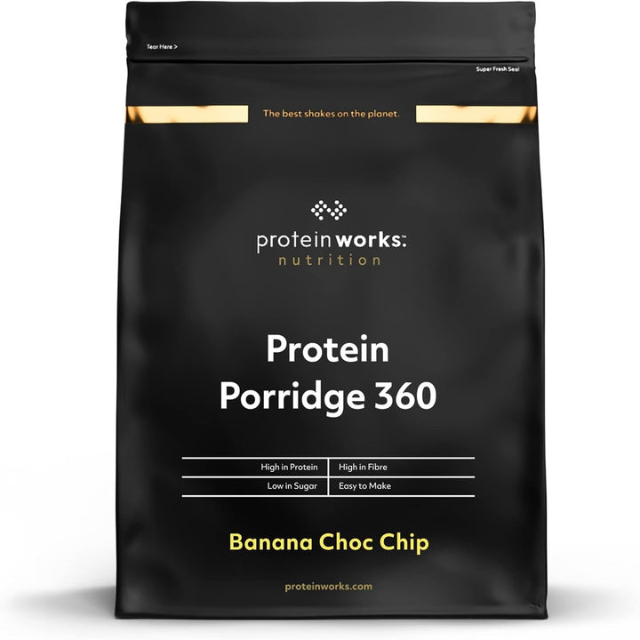Protein Works - Protein Porridge 360 | Mit Zusätzlichen Vitaminen & Mineralien | Proteinreiches Frühstück | Kalorienarme Haferflocken | 6 Servings | Banane-Schoko-Chip | 500G Cereale Naty Shop Default Title