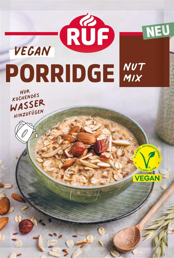 RUF Vegan Porridge Red Berry Oats, Porridge cu căpșuni și zmeură, 60 grame Cereale Naty Shop