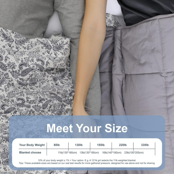 Winthome Pătură ponderată cu capac de plapumă 150X205Cm 10.4Kg, pătură ponderată confortabilă, pătură de terapie anti-stres, pătură grea pentru somn profund și recuperare mai bună, pătură grea pentru adulți (gri) Paturi si Cuverturi Besuche den Winthome-Store