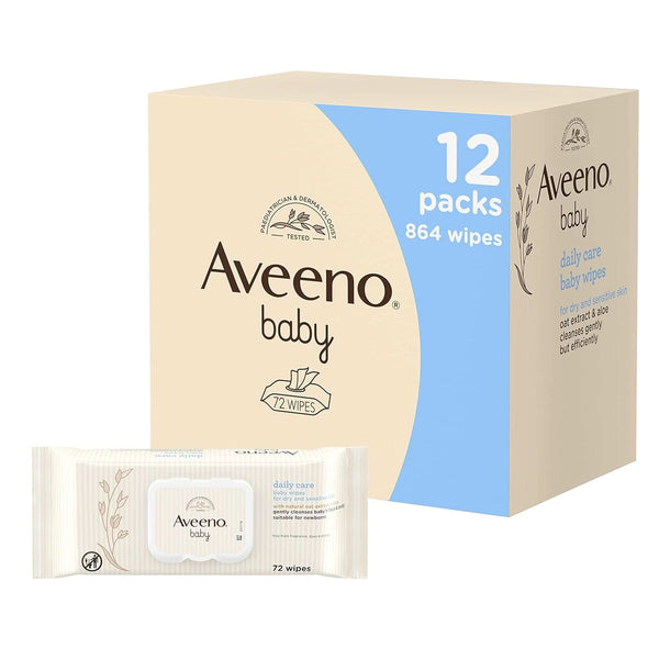 Șervețele de îngrijire zilnică pentru piele sensibilă Curăță delicat și eficient Baby Essentials, alb, 12 pachete (864 șervețele) Servetele Umede Bebelusi Naty Shop